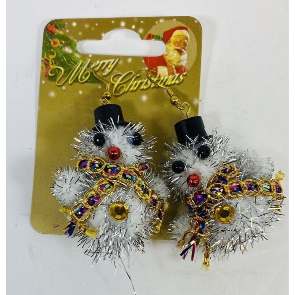 New! Hildie & Jo Holiday Sparkle SNOWMAN  Christmas Earrings Cute!